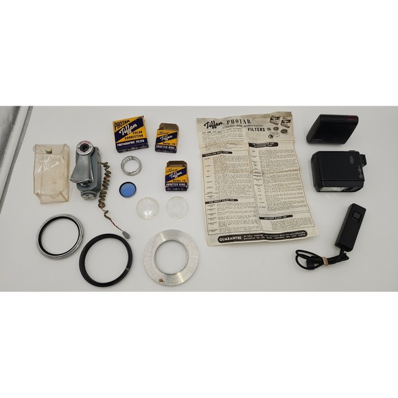 Minolta Other - Minolta Tiffen GE Vintage Camera Accessory Lot Flash Filters Lamps Slide Mounts
